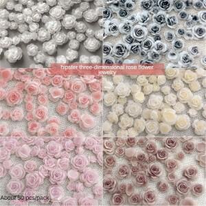 장미 네일 쥬얼리 크기 혼합 노래 빈티지 송진 조각 동백 다이아몬드 액세서리