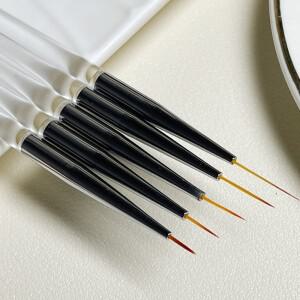 5Size Nail Art Liner Brushes 5/7/9/11/13mm Manicure Fine Drawing Thin Painting Details Striping Desi
