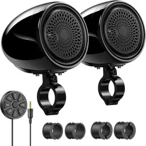 에호 4인치 모터사이클 스피커 블루투스 방수 핸들바 시스템 앰프 내장 와이어 컨트롤 USB 할리 ATV 스쿠터