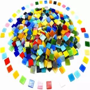 500G DIY 유리 모자이크 타일 다양한 색상의 스테인드글라스 수제 공예품 가정용 주방 욕실 프로젝트 장식