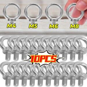 10X M4 M5 아이볼트 스테인리스 해양 너트 스틸 액세서리 리깅 볼트 나사 M6 리프팅 아이 간편 설치 M8