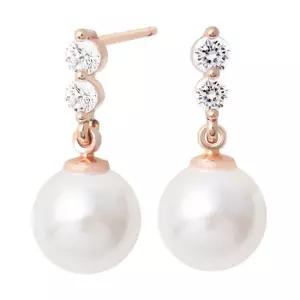 클러스터 14K 골드필드 핀 큐빅 진주 결혼식 혼주 스터드 귀걸이