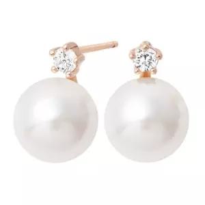 론드 14K 골드필드 핀 큐빅 진주 결혼식 혼주 스터드 귀걸이
