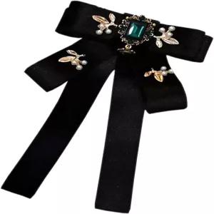 JKQBUX 베르사유 시리즈 바로크 우아한 브로치 핀 여성용 프리타이 보크노트 섬세한 리본 보타이 액세서리