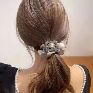 여자 데일리 주얼리 예쁜 쉬폰 스퀘어 큐빅 헤어끈 dDs5+6gRc