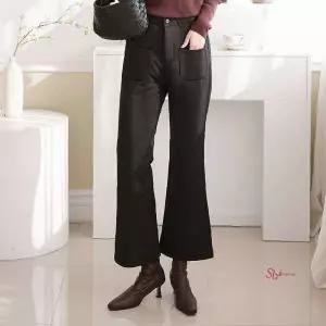 여성 나팔바지 겉포켓 부츠컷 방한 솜패딩 겨울바지 슬림핏klm223