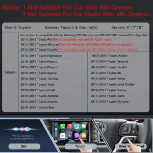 2025 무선 카플레이 안드로이드 호환 오토 토요타 터치 2 엔튠 2.0 하이랜더 툰드라 시에나 프리우스 야리