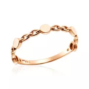 갤러리아 [비앤비골드] 18K 플랫 원형볼 링크 고리 체인 반지 SRS42124