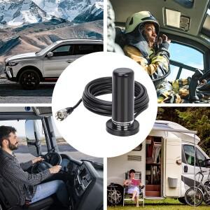 차량용 모바일 무전기 VHF/UHF 듀얼 밴드 안테나 PL259 커넥터 햄 양방향 (베이스 연장 케이블 포함)