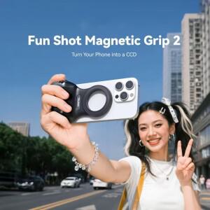 마그네틱 폰 카메라 촬영 핸드 그립 2 BT 리모컨 핸들 브이로그 및 셀카용 아이폰 호환 16/15/14 프로 맥스