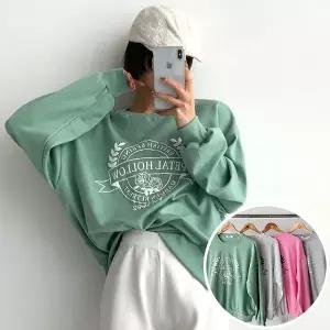 가든발포 맨투맨 긴팔 BOX 여성 오버핏 티셔츠 (4컬러) 박시핏 빅사이즈