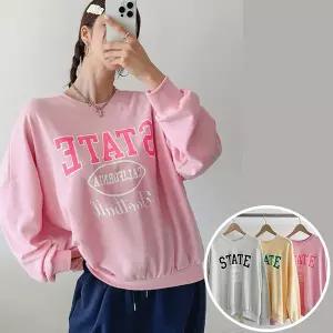 테이 맨투맨 긴팔 BOX 여성 오버핏 티셔츠 (3컬러) 박시핏 빅사이즈