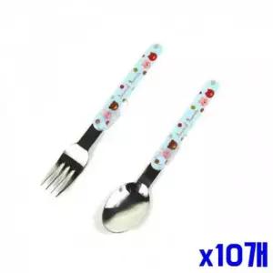 WL 블루 캐릭터 어린이 숟가락 포크세트 x10개 젓가락 수저세트 숟가락 젓가락