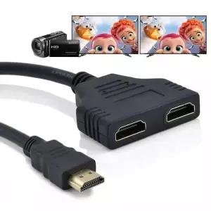 Y젠더 Y잭 이어폰 마이크 헤드셋 HDMI 호환 분배기 케이블 1 수-듀얼 HDMI-호환 2 암 Y 어댑터 HD LED LCD