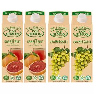 돈시몬 100%착즙주스 자몽1L 2개+백포도 모스카텔1L 2개 (총4개) 음료수생과일어린이