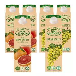 돈시몬 100%착즙주스 자몽1L 3개+백포도 모스카텔1L 3개 (총6개) 음료수생과일어린이