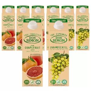 돈시몬 100%착즙주스 자몽1L 4개+백포도 모스카텔1L 4개 (총8개) 음료수생과일어린이