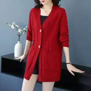 여자 스타일 가디건 롱 기장 아우터 니트 카디건 봄 가을 스웨터 M스포3
