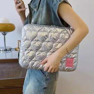 노트북 아이패드 가방 파우치 실버 누빔 테블릿 14인치 15 16 13 14 하트 15인치