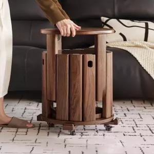 누마 모듈형 원목 식탁 스툴의자 적층형 북유럽풍 거실 협탁겸용 스툴세트 인테리어 실용적