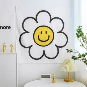 가림막 귀여운 스마일 포스터 원룸 공간분리 천가리개 현관 주방 커튼