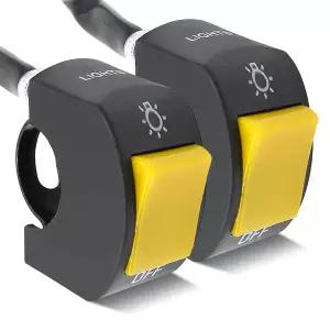 U5 U7 U2 모터사이클 스쿠터 전동 오토바이-7/8인치 22mm 노란색을 위한 2피스 핸들바 스위치 토글 버튼