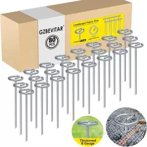 GZBEBITAR 조경용 패브릭 핀 두꺼운 8 게이지 서클 상단 6인치 아연 도금 말뚝 구부리기 쉽지 않음 더 많은