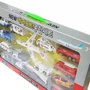 에어포트 소방차 경찰차 비행기 세트