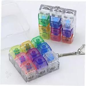 발광 키보드 모양 장식 고리 휴대용 액세서리 열쇠고리 가방 장식용 소품 투명