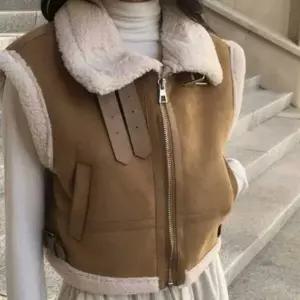 |CCJ6CAF|여성 하이넥 양털 무스탕 레이어드 일상 베스트