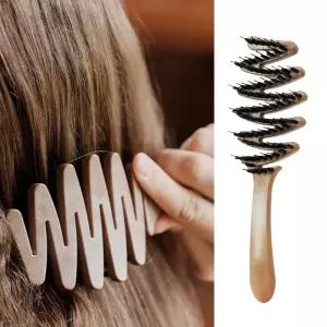 제르안 지그재그 천연 돈모 브러시 빗