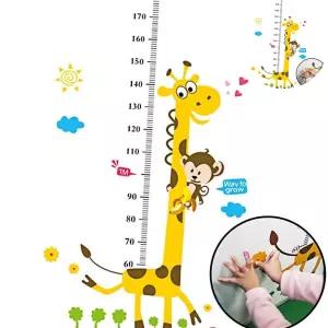 포인트 키재기 스티커 기린 어 측정 벽지