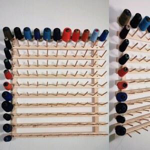 실패걸이 실걸이 벽걸이 미싱실 재봉사 원목 우드 605x605 거치대 수납 간편조립 미싱