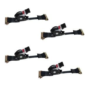 마이티 제품 1인치 x 12인치 이트랙용 접이식 래칫 스트랩 - 500파운드 WLL로 자동 타이 다운 보트, 제트 스키, ATV, 자전거용 셀프 스트랩(4팩)