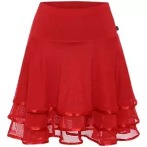 여성 댄스복 하의 메쉬 라인댄스복 치마 밴딩 스커트