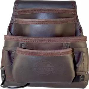 그레인텍스 OS2220 10 포켓 오일 태닝 가죽 네일 도구 파우치 다크 브라운 색상의