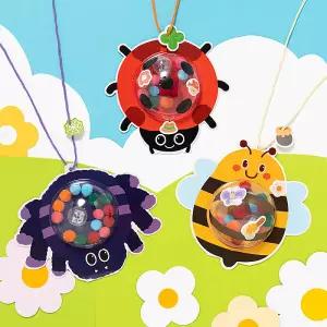 [오피스스쿨] 민화 KC인증 종이 곤충 목걸이 (3중택1) DIY LED 목걸이 자연관찰 캠핑 야외놀이 장난감 