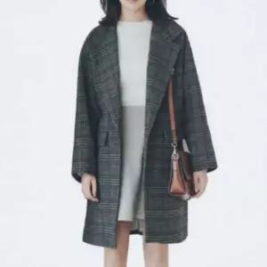 여성 루즈핏 체크 모직 숏자켓 가을 데일리 스타일