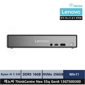 레노버 미니PC ThinkCentre neo 55q Gen6 13GTS00300 라이젠 AI 5 330/16gb/256gb/윈11 홈 시리얼포트 - ps