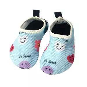 아기 워터슈즈 통기성 메쉬 스마일 하트 패턴 미끄럼방지 바닥 물놀이 해변 수영장용