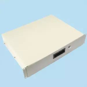 허브랙 서버랙 서랍장 2U 보안 잠금 내부 보관함 아이보리 화이트 액세서리 수납