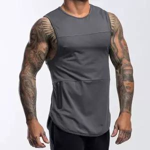 4컬러 BA908672 포켓디자인 운동복 민소매 티셔츠