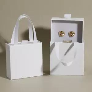 손잡이 슬라이드형 주얼리 선물 포장 박스 소품 1P 쿠션 내장 반지 귀걸이