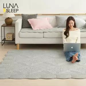 [루나앤슬립] 목화솜 자수퀼팅 통워싱 카페트 1세트 (대형)