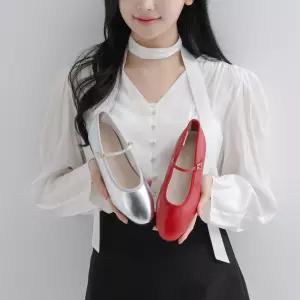 SOVO [NEW VER.] 오블런 메리제인 플랫슈즈 1cm