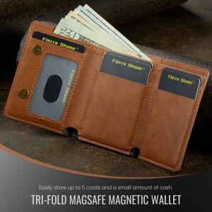 피에르 샨 럭셔리 비즈니스 디자인 PU 가죽 플립 포켓 카드 수납 지갑 (자석 버클 스탠드 포함)