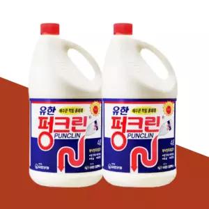 유한락스 펑크린 4L 2개 대용량 배수구 싱크대 하수구 배관 세정제