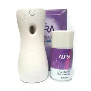 아우라 방향제 단품 자동분사기 기기+리필(라벤더향) 1입