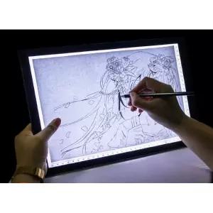 프리미엄 드로잉 라이트박스 LED 패드 그리기 A4 눈금자 무단조명조절 어댑터