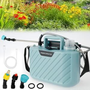 3개의 미스트 노즐이 있는 5L 배터리 구동 분무기 조절 가능한 어깨 끈이 있는 휴대용 분무기 USB 충전식